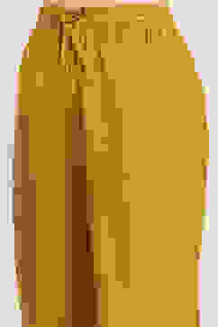 Yellow Cotton Blend Straight Suit Set image number 2