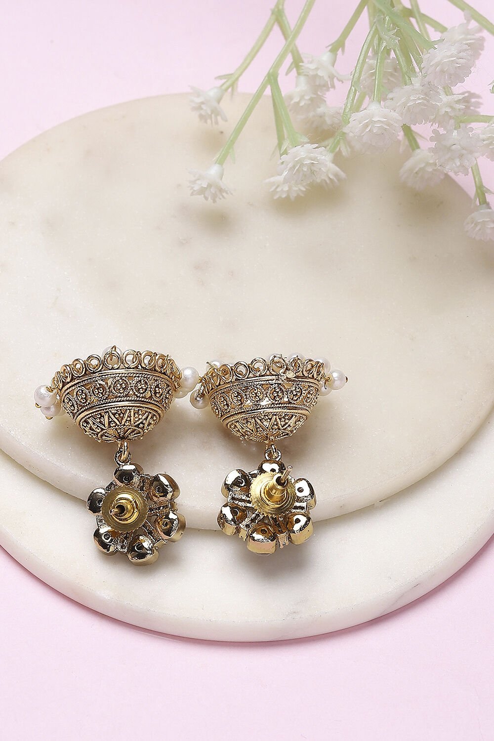 Red Brass Jhumka image number 2