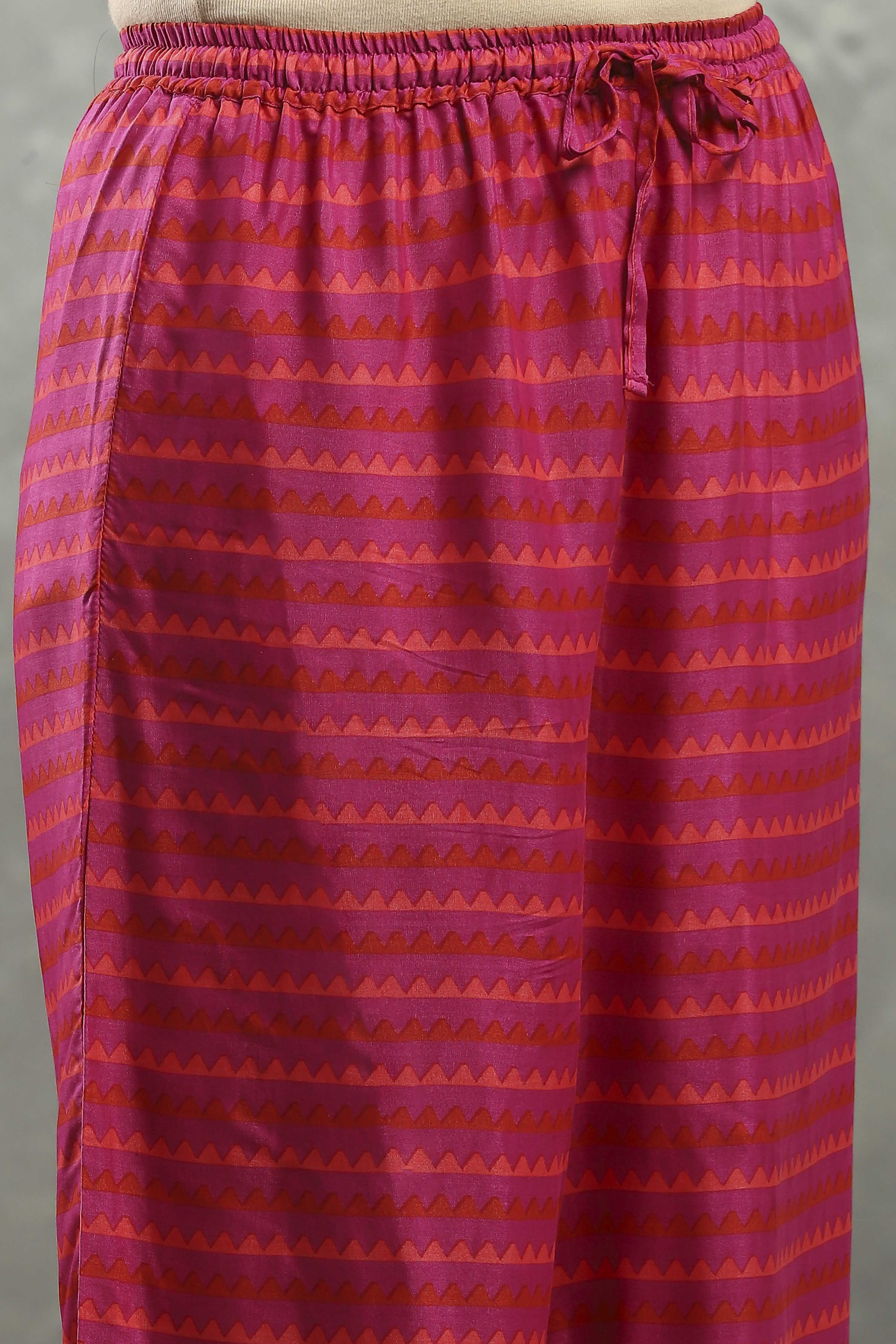 Purple Viscose Straight Kurta Pants Set image number 2