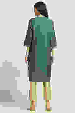 Green Printed Straight Kurta image number 3