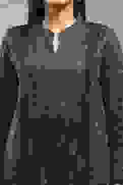 Black Polyester Printed Straight Suit Set image number 1