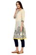 Beige Straight Cotton Kurta image number 2