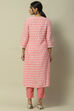 Pink Poly Chiffon Straight Suit Set image number 5