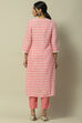Green Printed Straight Kurta & Pants Suit Set image number 5