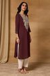 Brown Viscose Rayon Straight Printed Kurta image number 5