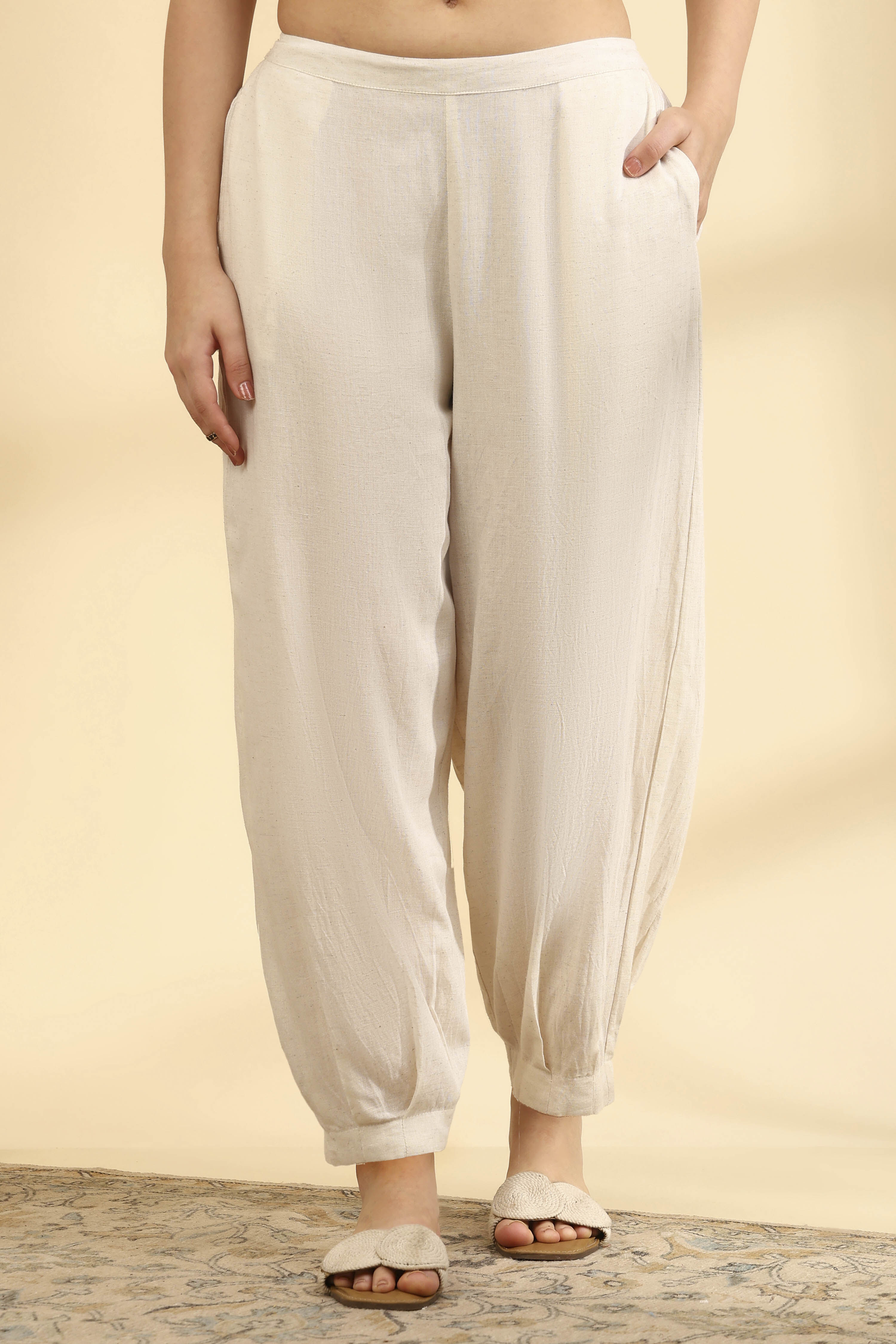 Natural Rayon Straight Pants image number 4