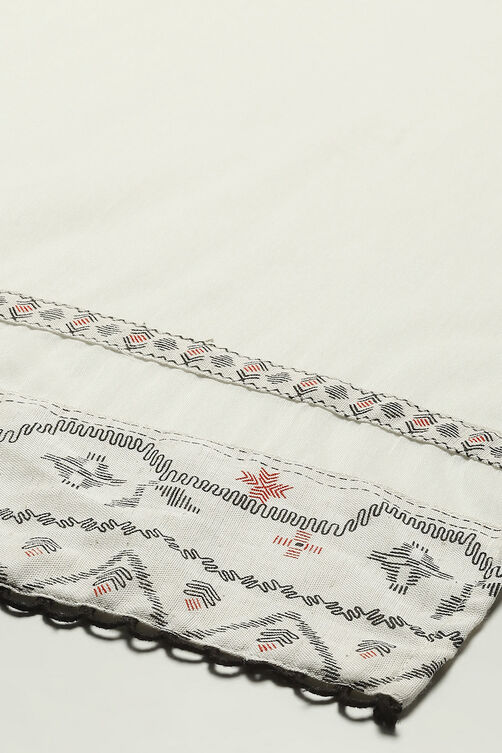 Off-white Self-Designed Dupatta image number 1