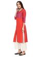 Orange Straight Poly Cotton Kurta image number 5