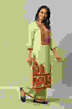 Ecru LIVA Straight Printed Kurta image number 4