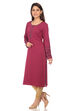 Wine Straight Viscose Kurta image number 3
