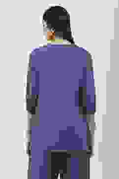 Blue Cotton Straight Tops image number 3