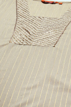 Beige Viscose Woven Straight Kurta Suit Set image number 1