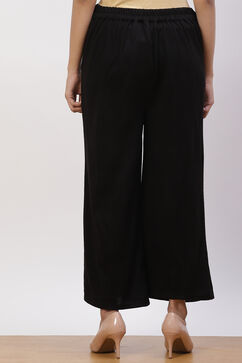 Black Acrylic Winter Palazzo Pants image number 4