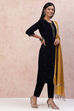 Blue Acrylic Velvet Straight Suit Set image number 5