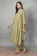Sage Green Embroidered Kalidar Suit Set image number 3