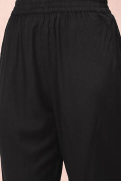 Black Art Silk Straight Suit Set image number 2