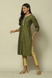 Orange LIVA Straight Printed Kurta image number 2