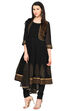 Black Kalidar Viscose Suit Set image number 2