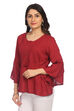 Maroon Viscose Rayon Short Top image number 3