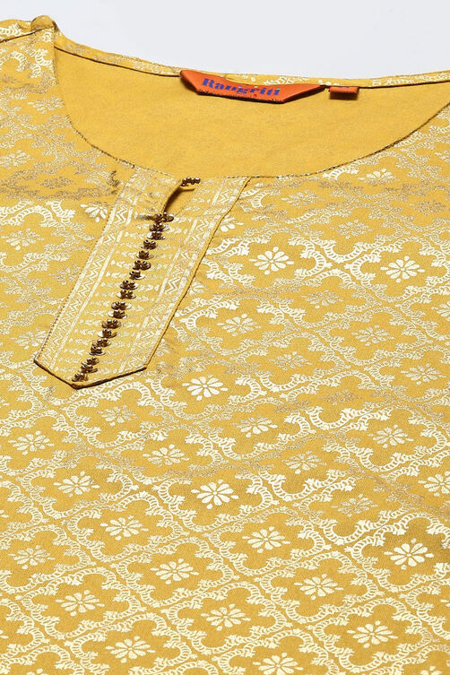 Yellow Viscose Straight Kurta image number 1