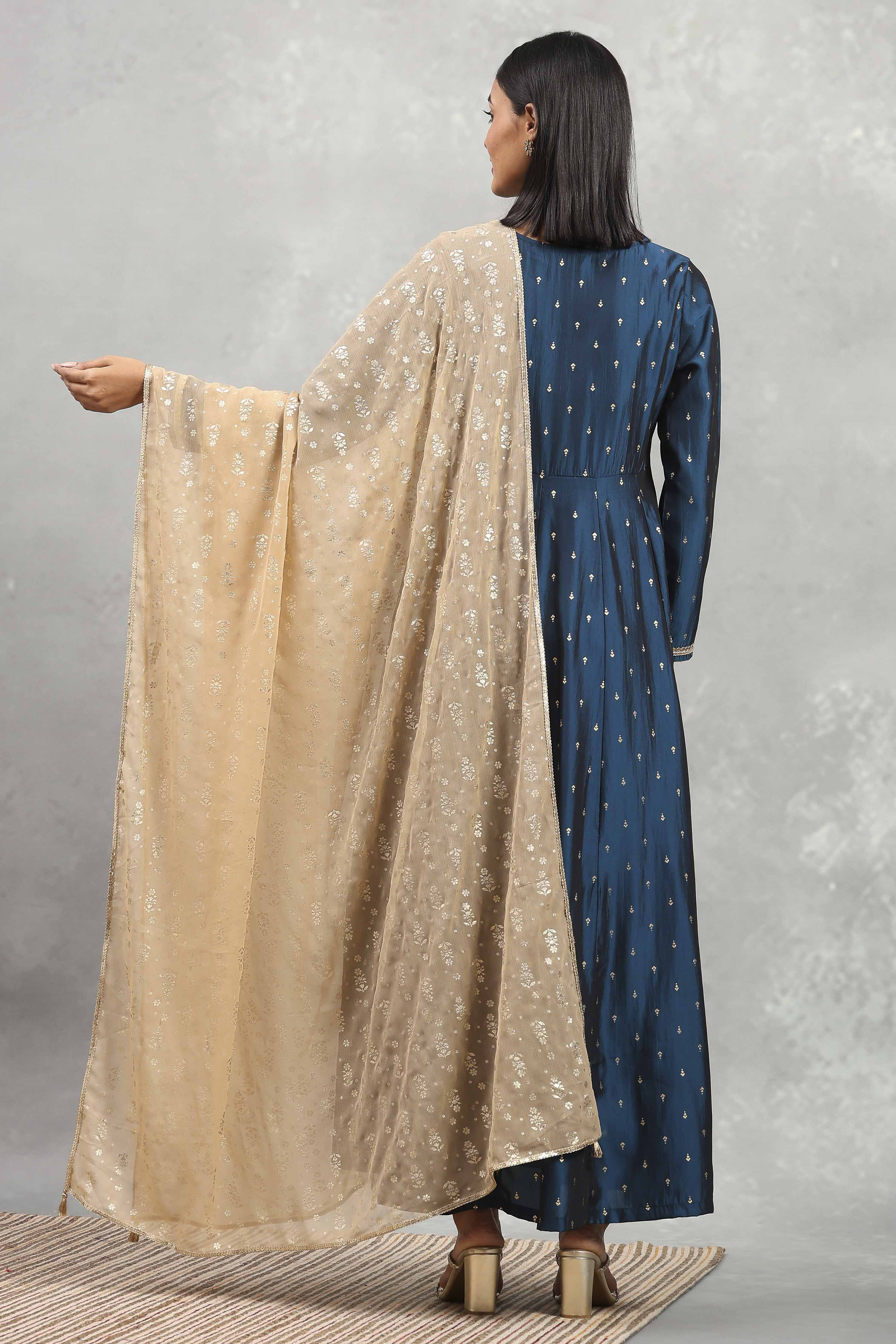 Gold Polyester Printed Dupatta image number 1