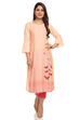 Peach Straight Viscose Kurta image number 0