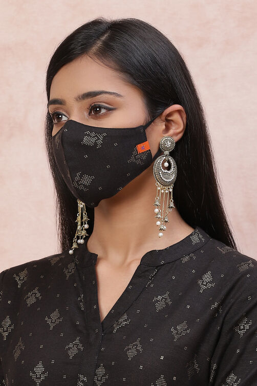 Black Viscose Face Mask image number 1