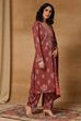 Red Polyester Straight Printed Suit Set image number 6