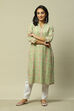 Green LIVA Straight Printed Kurta image number 0