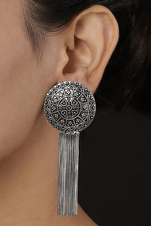 Silver Metal Brass Earrings image number 0