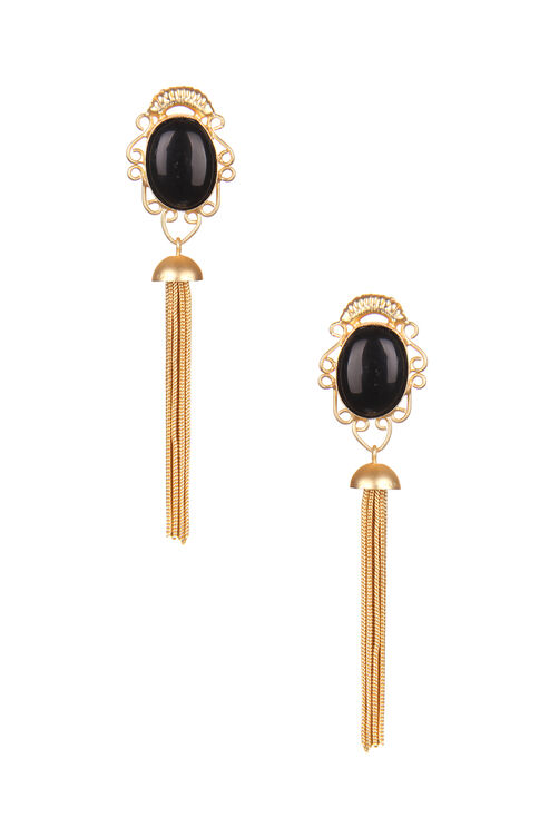 Golden Metal Brass Earrings image number 1