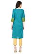Green Straight Poly Cotton Kurta image number 4