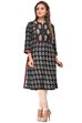 Black Straight Cotton Kurta image number 0