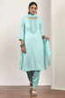 Blue Rayon Straight Suit Sets image number 0