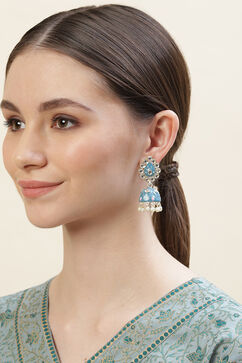 Teal Alloy Earrings image number 3
