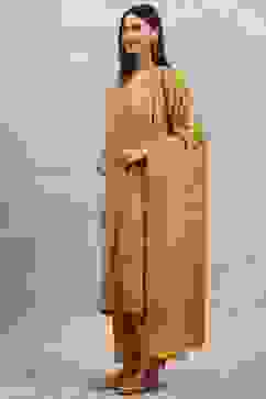 Yellow Polyester Yarndyed Straight Suit Set image number 3