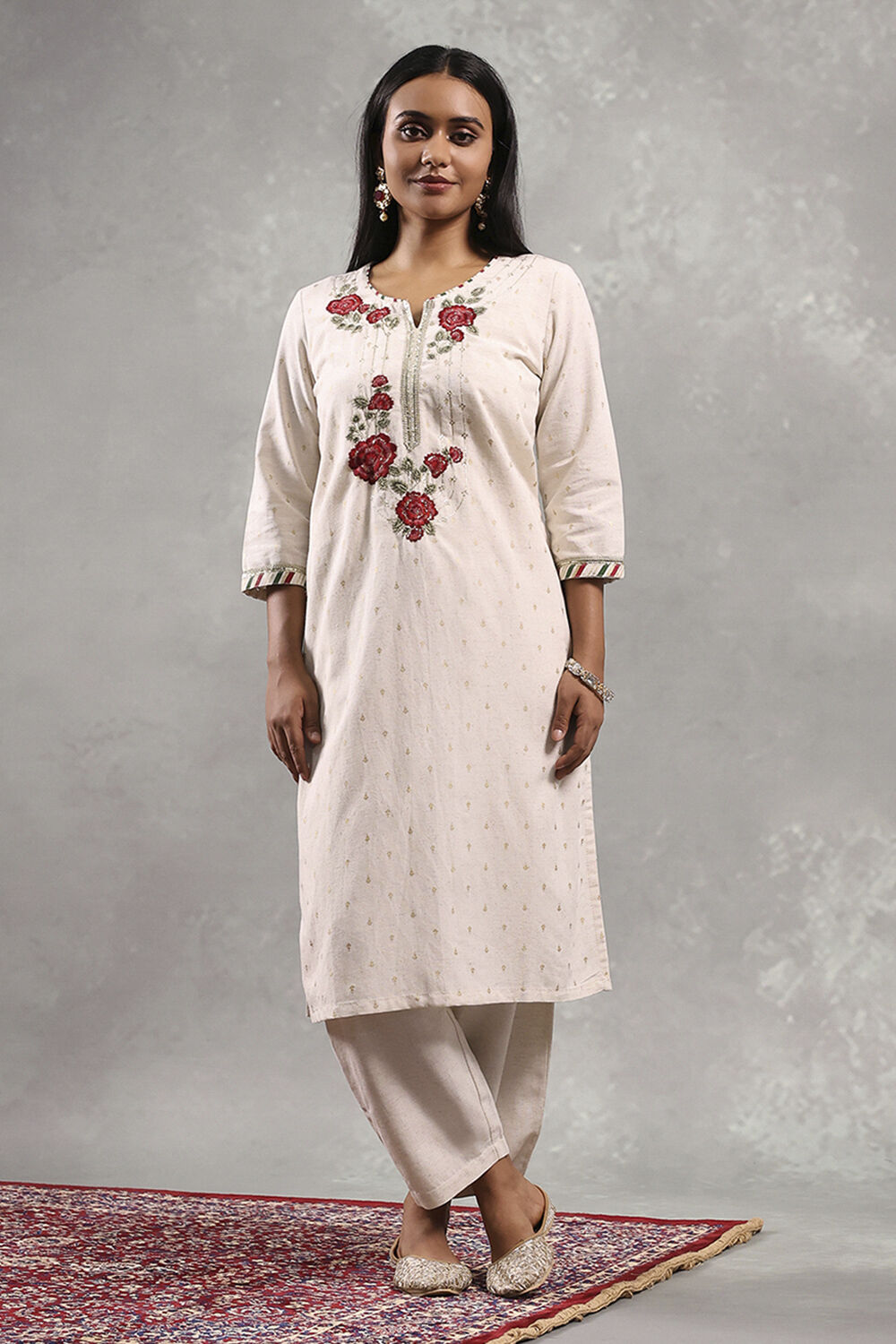 Natural Viscose Rayon Printed Straight Kurta image number 5