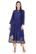 Blue Front Open Viscose Rayon Kurta image number 4