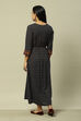 Black Viscose Straight Printed Dress image number 3