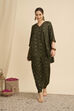 Green Viscose Blend Asymmetric Printed  image number 4