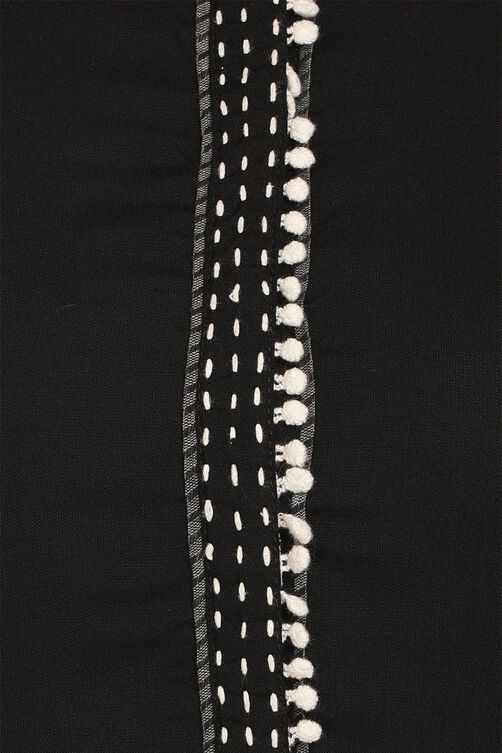 Black Straight Cotton Kurta image number 4
