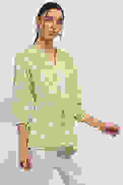 Olive Cotton Straight Kurti image number 4