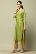 Pink Printed Straight Kurta image number 2