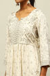 Off White Rayon Gathered Printed Kurta Palazzo Suit Set image number 1