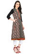 Black Flared Cotton Kurta image number 2