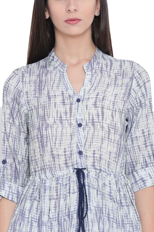 Indigo Rayon Asymmetric Kurta image number 1