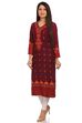 Wine Straight Cotton Kurta image number 2