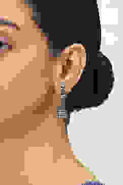 Purple-White Alloy Jhumkas image number 1