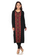 Black Straight Poly Cotton Kurta image number 0