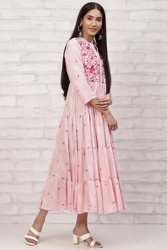 Pink Tired Printed Dress image number 3